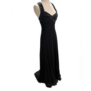 Calvin Klein Black Lace/Satin Floor Length Maxi Ball/Prom Dress-size 2